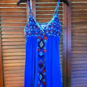 Derek Hearts blue large triangle print dress